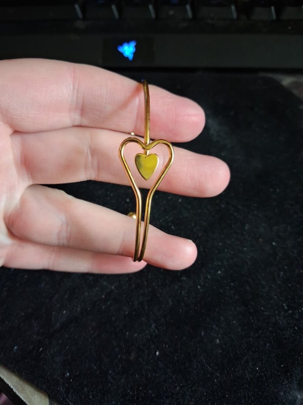 Dainty Heart cuff bracelet
